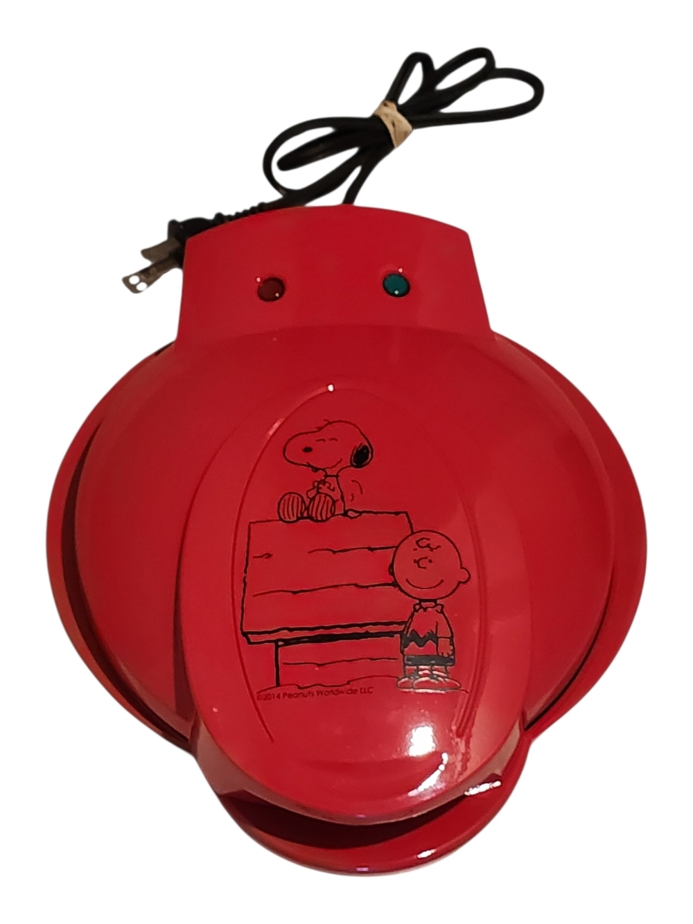 Peanuts Snoopy & Charlie Brown Mini Waffle Maker - Festive Red